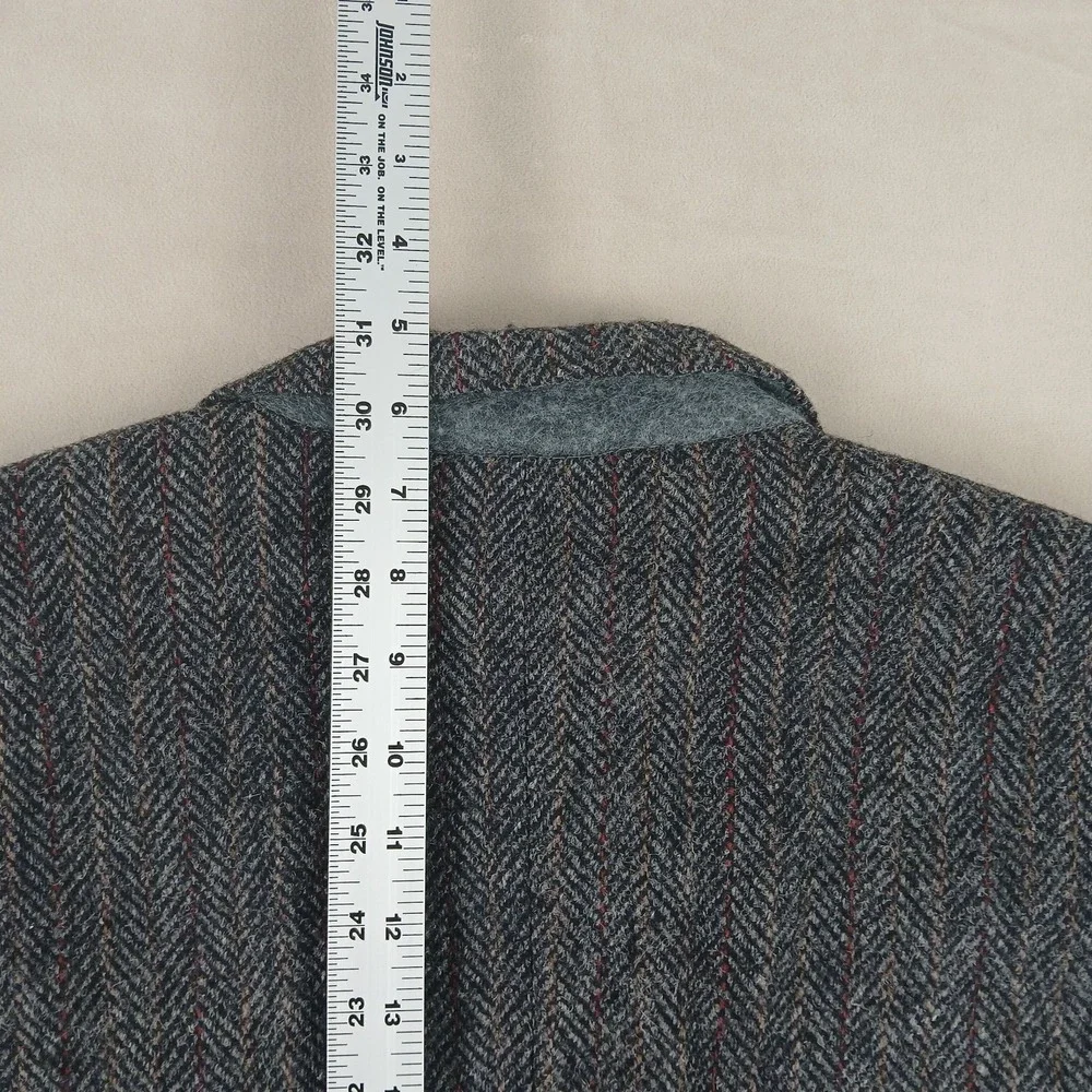 VTG Harris‎ Tweed Baskin 40R Mens Blazer 21x30 Herringbone FLAW